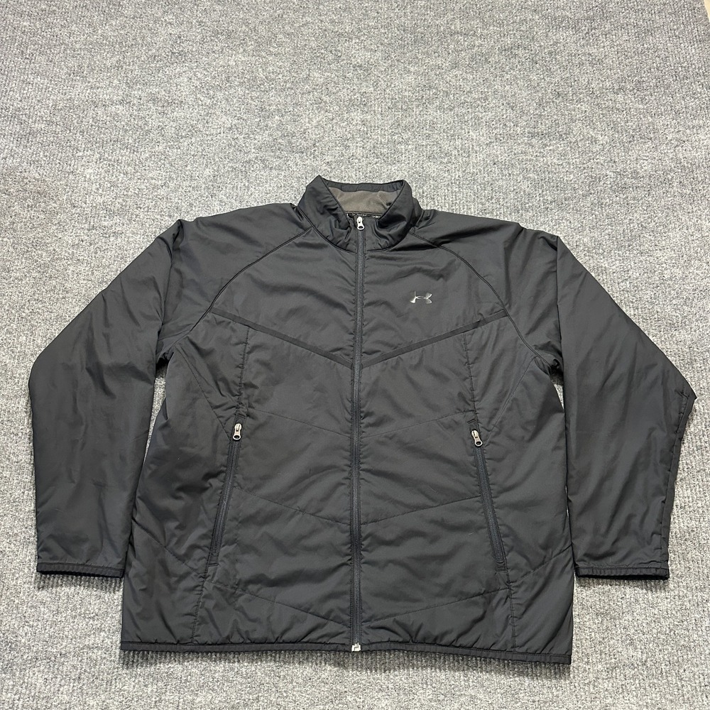 Under Armour Mens Full Zip Insulated Jacket Black Lightweight Warm Chest 54"